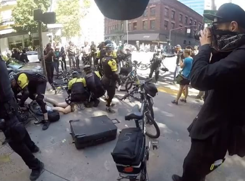 Another Angle of Portland Police's Questionable Use of Distraction Grenades At This Weekend's Protests